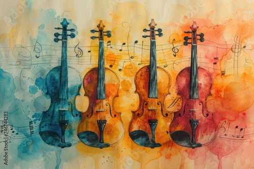 Abstract music background with notes	