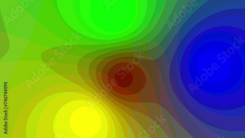 Animation of green, yellow and blue background with posturize effect. Abstract animation looping video.	 photo