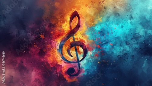 Abstract music background with notes 