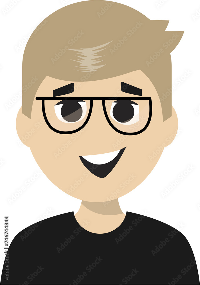 Smiling Man Avatar, Smiling Character Likeable Smiling Man Avatar, Smiling Character Likeable