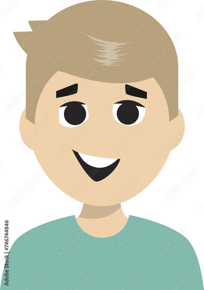 Smiling Man Avatar, Smiling Character Likeable Smiling Man Avatar, Smiling Character Likeable