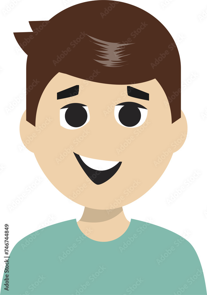 Smiling Man Avatar, Smiling Character Likeable Smiling Man Avatar, Smiling Character Likeable