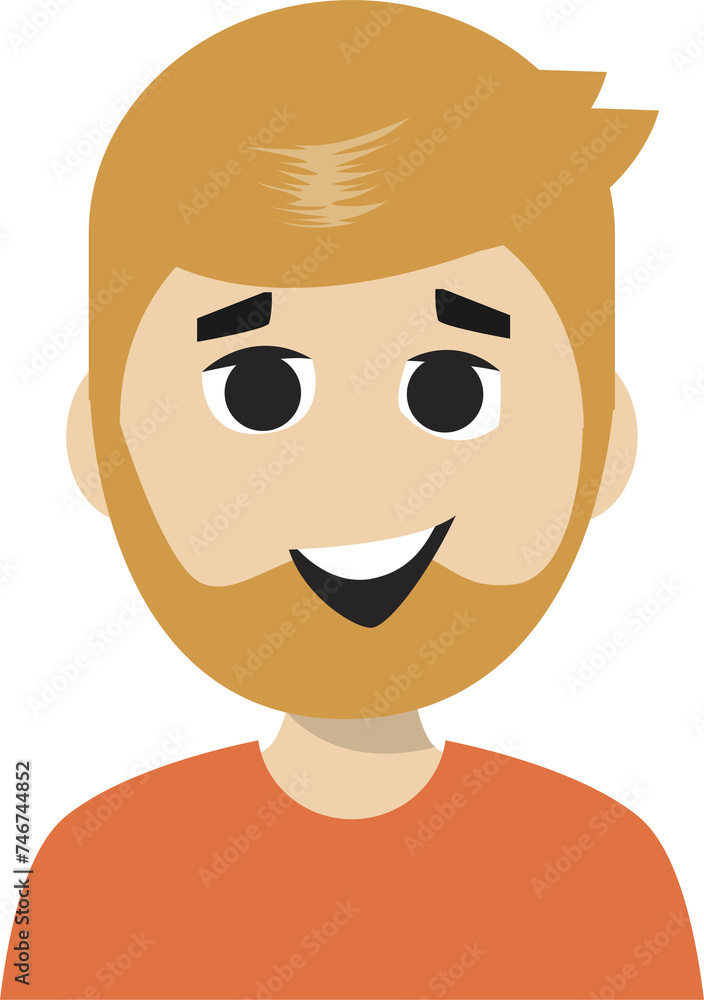 Smiling Man Avatar, Smiling Character Likeable Smiling Man Avatar, Smiling Character Likeable