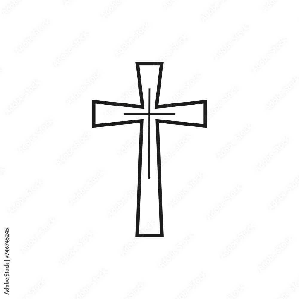 Crucifix icon. Easter. Vector illustration on a white background. Crucifix icon. Easter. Vector illustration on a white background.