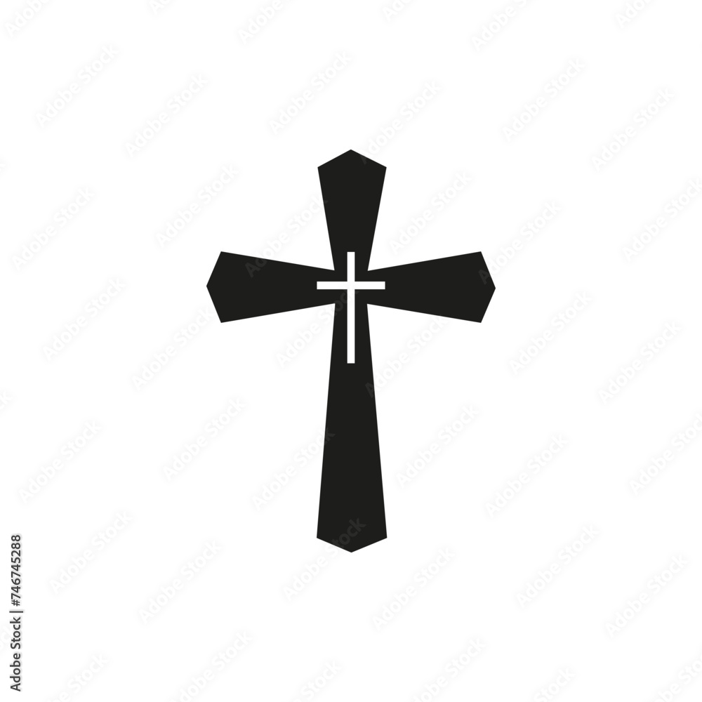 Crucifix icon. Easter. Vector illustration on a white background.