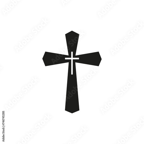 Crucifix icon. Easter. Vector illustration on a white background.