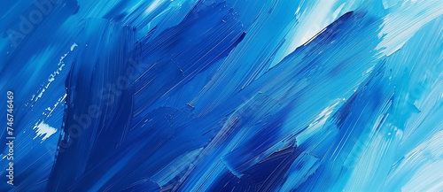 Vibrant Blue Strokes Abstract Painting