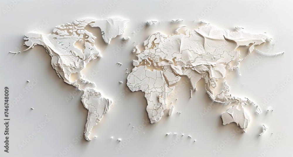 3D world map illustration 3D world map illustration