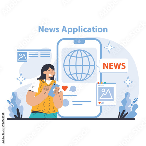 Mass media concept. Flat vector illustration.