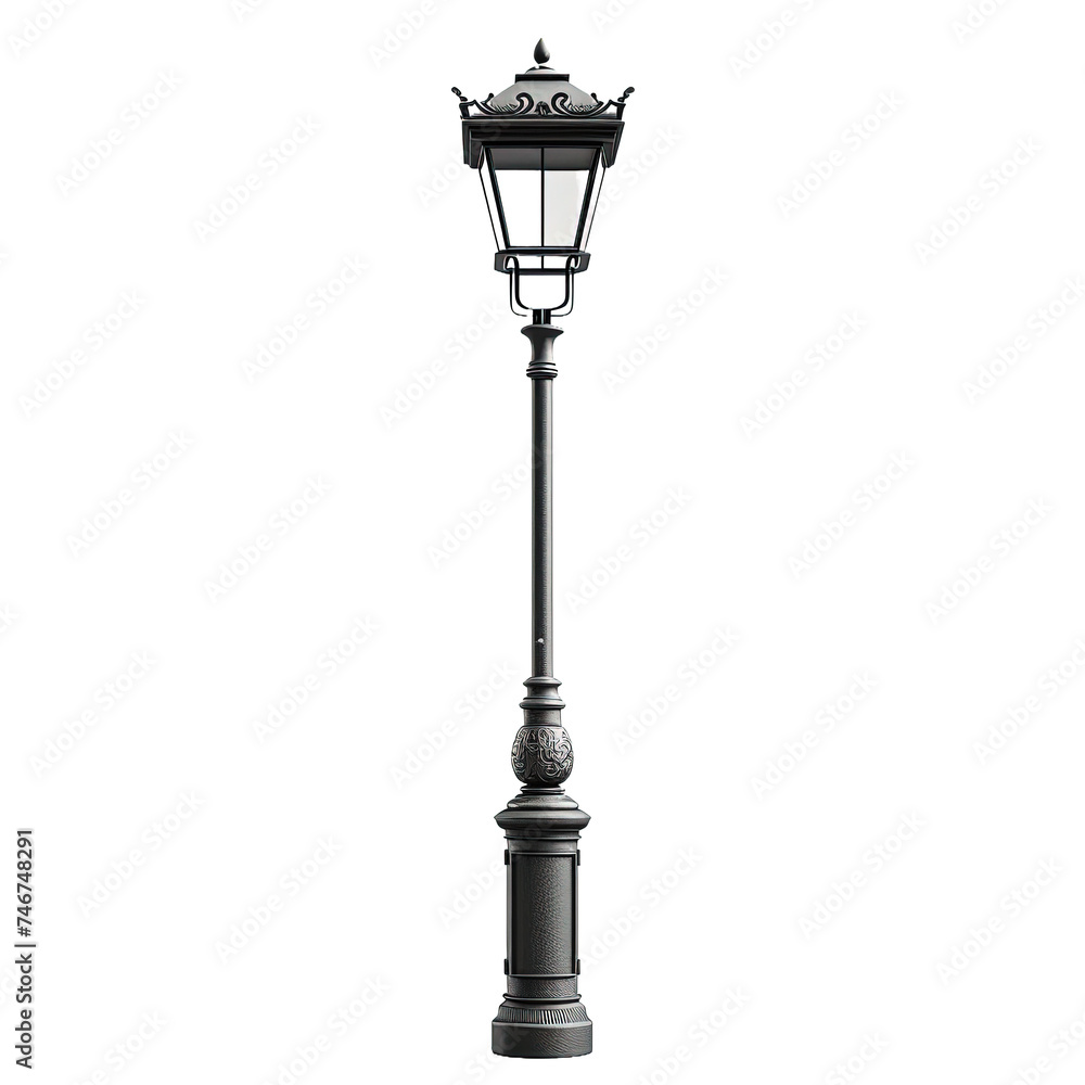 Lamp Post on white or transparent background