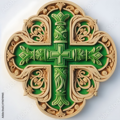 wooden green cross pharmacy logo