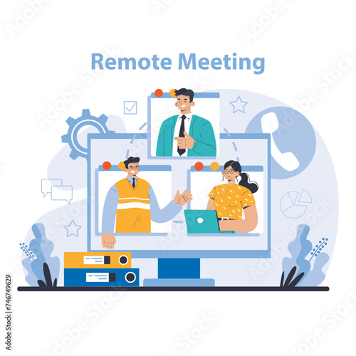 Business meeting concept. Flat vector illustration.