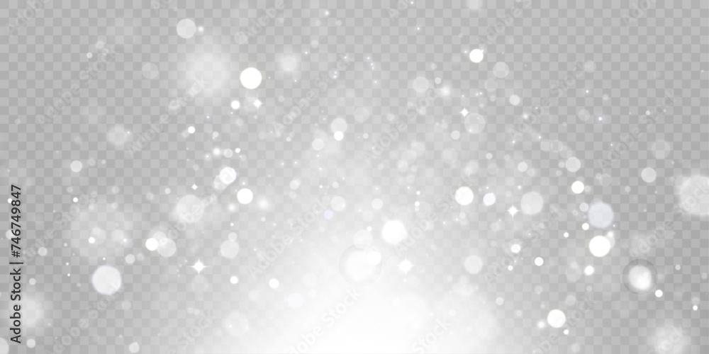 Light bokeh of bright dust. Christmas glowing bokeh and glitter overlay texture for your design on a transparent background. Shimmering particles abstract vector background. Light bokeh of bright dust. Christmas glowing bokeh and glitter overlay texture for your design on a transparent background. Shimmering particles abstract vector background.