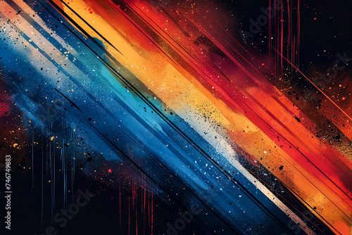 Comics illustration, retro and 90s style, pop art pattern, abstract crazy and heroes background, Generative AI