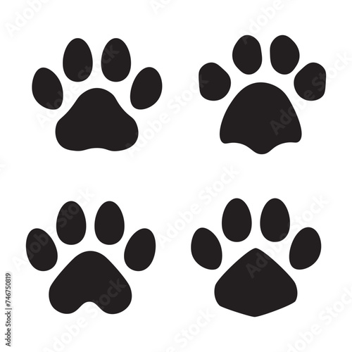 Dog or cat paw vector icon