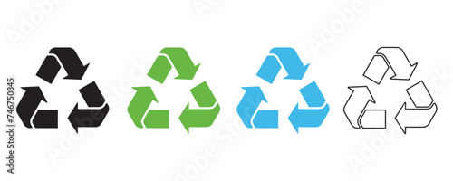 set of recycling icons. recycle logo symbol. reuse icons, vector illustration