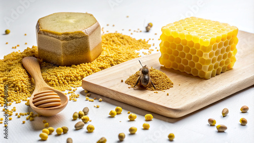 honey, bee honeycomb, mud board, pollen bee products