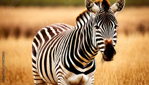 a close up of a zebra in a field of tall grass with another zebra in the distance in the background.