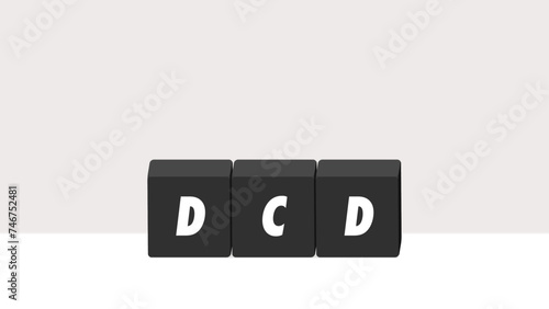 シンプルな背景にブロックとDCDの文字 - 発達性協調運動障害のイメージのバナー素材 - 16:9