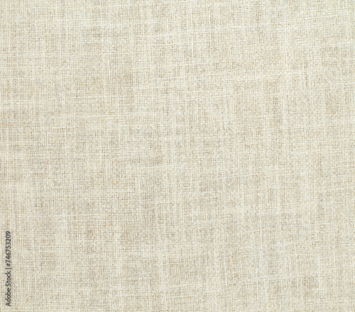 Close-up detail of fabric natural color Hemp material pattern design wallpaper. can be used as background or for graphic design. Natural linen material textile canvas Fabric texture background 