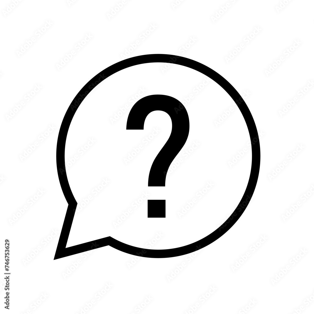 Question Mark in Bubble Icon. Vector illustration Question Mark in Bubble Icon. Vector illustration