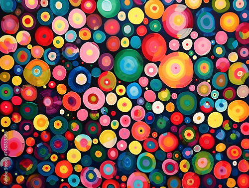 Kreatives Farbenspiel: Buntes Muster aus lebhaften Kreisen