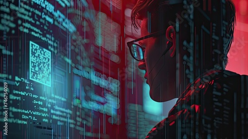 major breakthroughs in cryptography with a compelling image showcasing a cybersecurity expert analyzing the security of digital data
