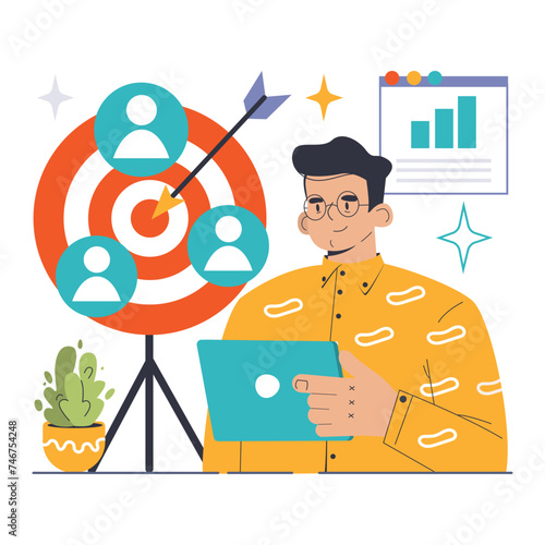 Target Audience concept. Flat vector illustration