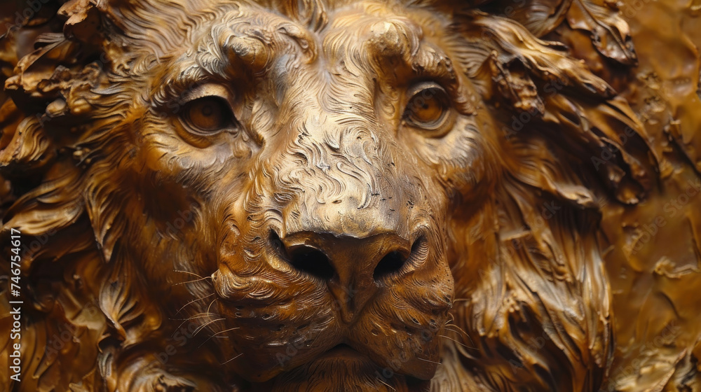 Sculpture of a lion made of metal Sculpture of a lion made of metal