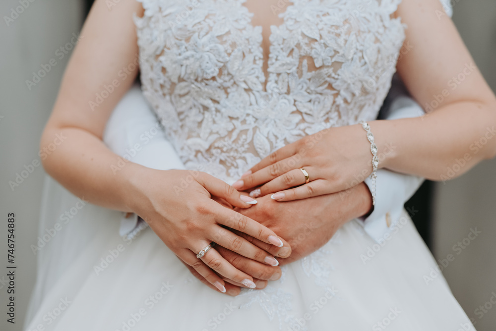 hands of the groom and bride hands of the groom and bride