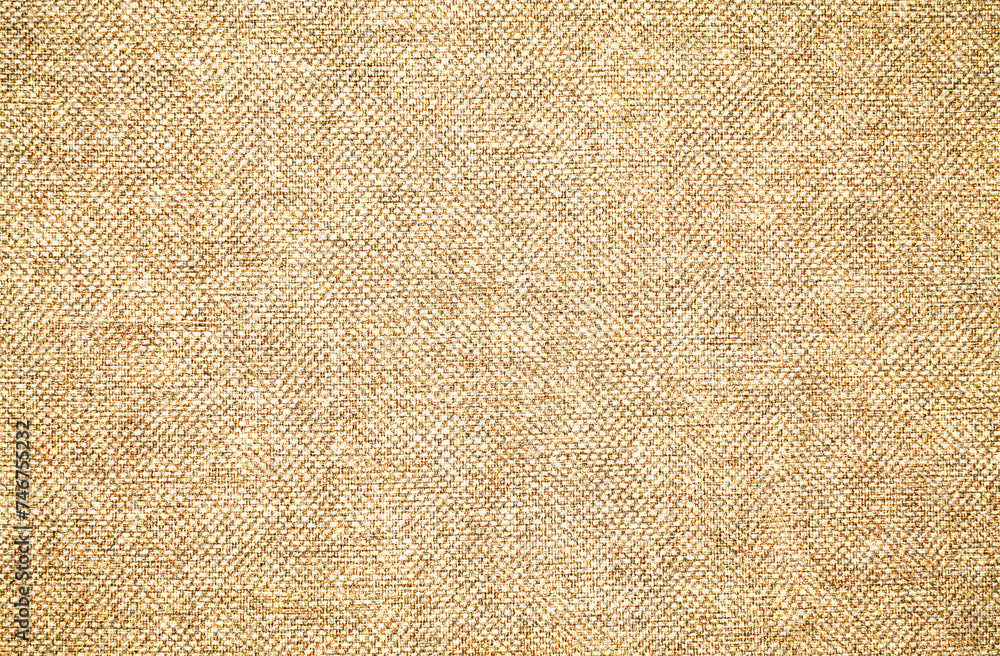 Fototapeta premium Close-up detail of fabric natural color Hemp material pattern design wallpaper. can be used as background or for graphic design. Natural linen material textile canvas Fabric texture background 