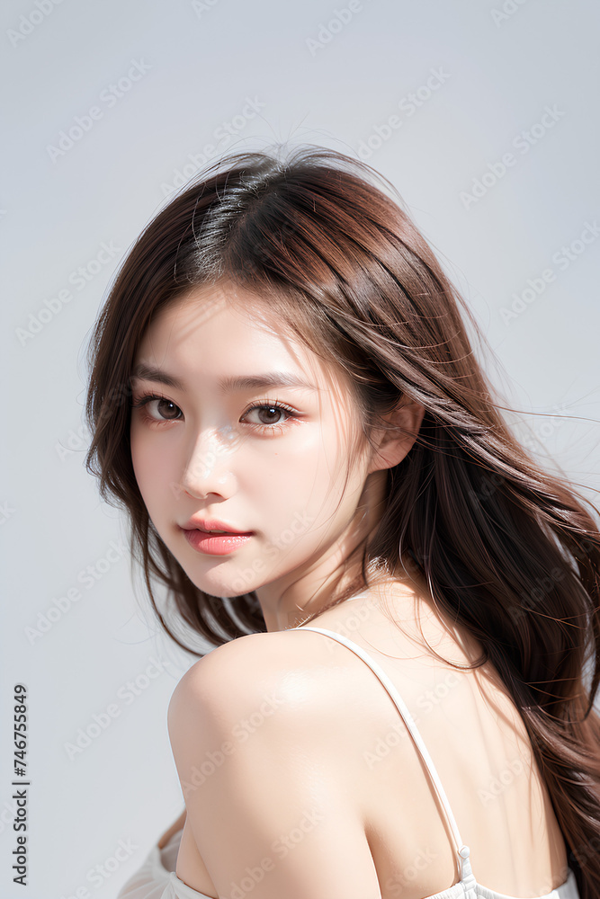Gorgeous Young Female Model - Fashion or Cosmetics Model - Beauty with Perfect Fine Features - Beautiful Smooth Hair Gorgeous Young Female Model - Fashion or Cosmetics Model - Beauty with Perfect Fine Features - Beautiful Smooth Hair