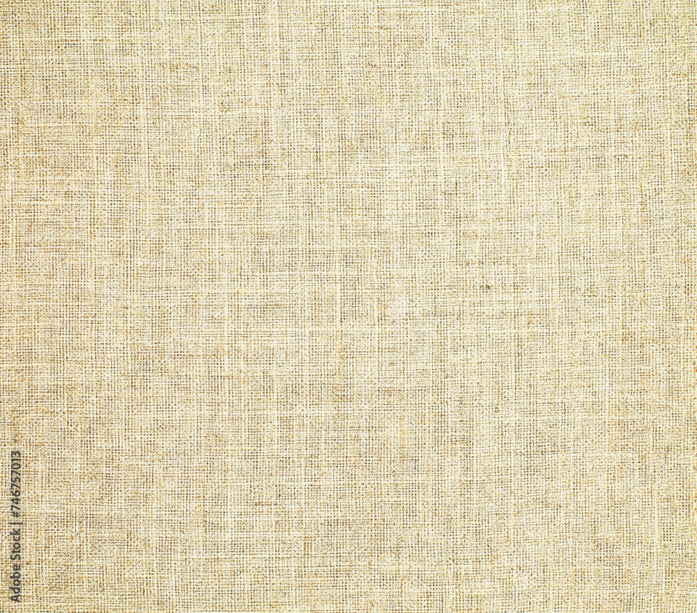Fototapeta premium Close-up detail of fabric natural color Hemp material pattern design wallpaper. can be used as background or for graphic design. Natural linen material textile canvas Fabric texture background