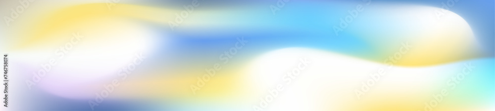 Gradient background blending blue, yellow, and purple with soft glow, vibrant aura. Flat vector illustration isolated on white background.