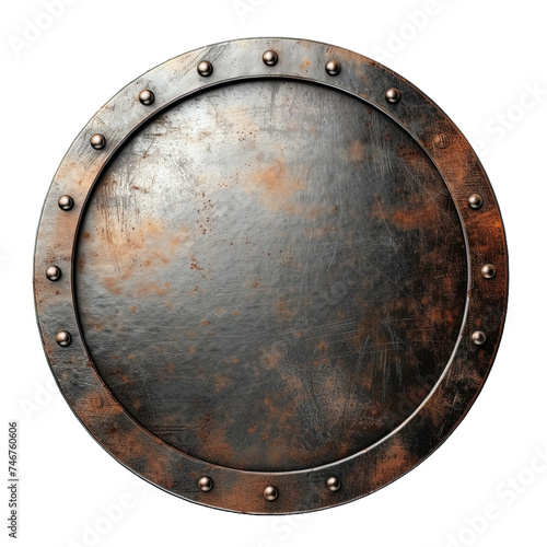 Metal plate isolated on white or transparent background