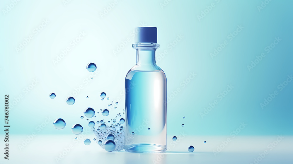 Cosmetic bottles on background, advertising shoot Cosmetic bottles on background, advertising shoot