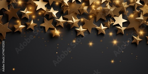 Dark background with gold stars decoration