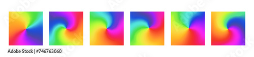 Color wheel with radial gradient, the rainbow spectrum in circular palette square background. Flat vector illustration isolated on white background.