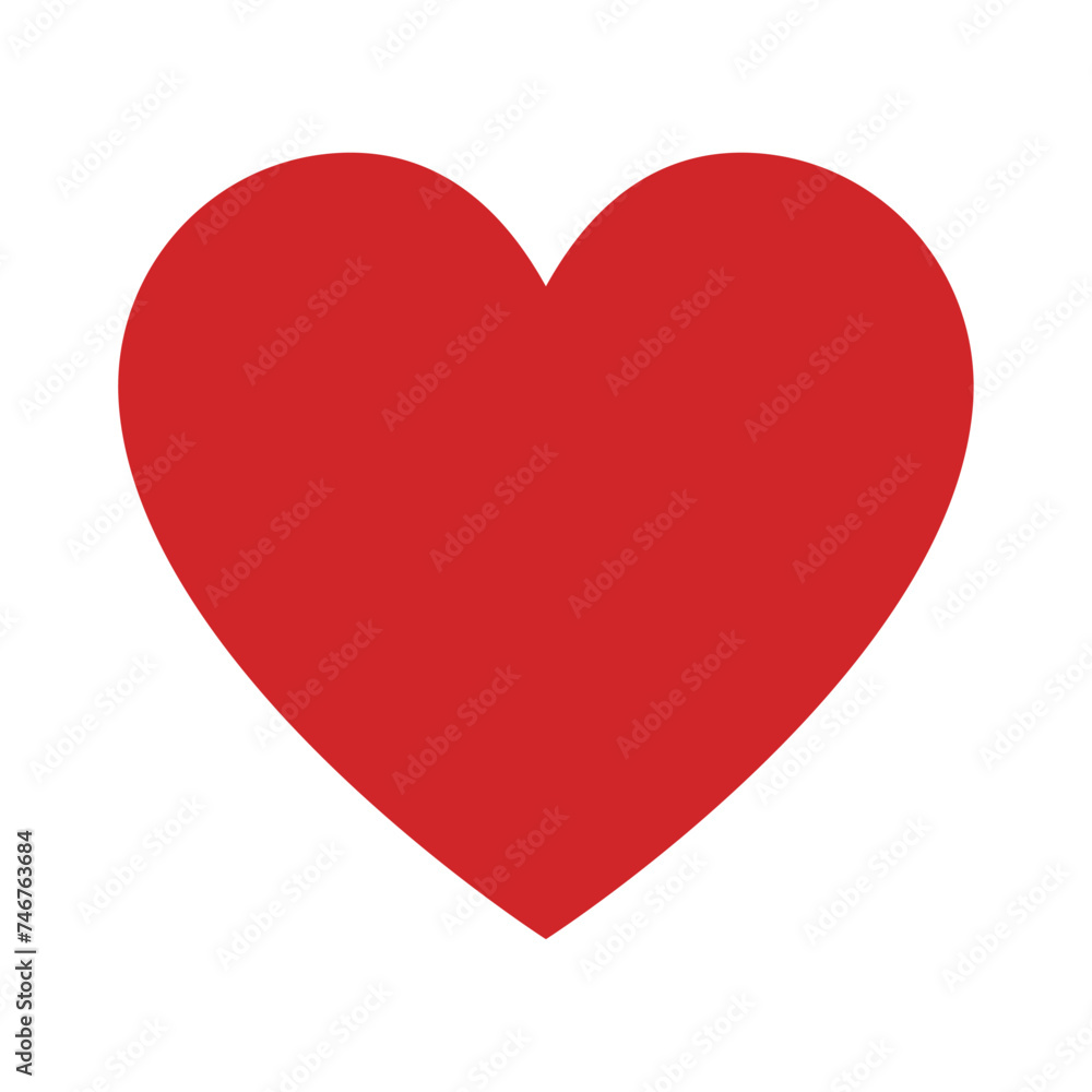 Red heart icon. Love sign. Vector illustration isolated on white background