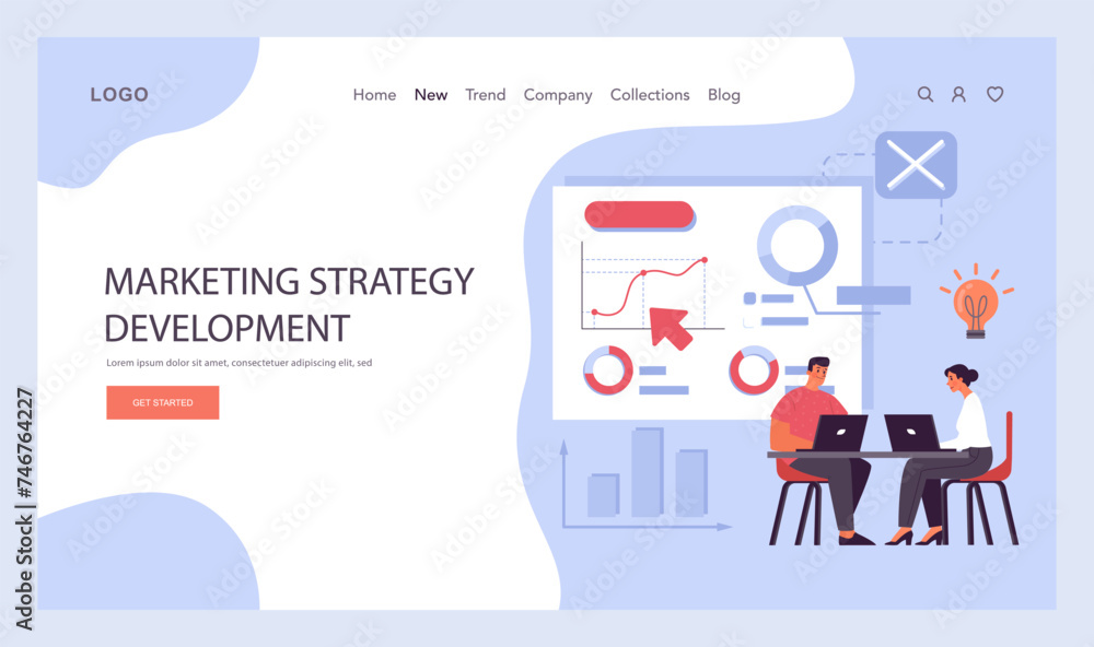 Marketing Strategy Development concept. Flat vector illustration Marketing Strategy Development concept. Flat vector illustration