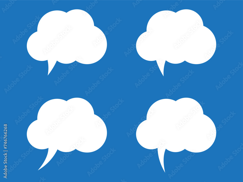 Thought bubble icon, thinking cloud vector icon for apps and websites. Set of speech bubbles. Speak bubble text, cartoon chatting box, message box. Thought bubble icon, thinking cloud vector icon for apps and websites. Set of speech bubbles. Speak bubble text, cartoon chatting box, message box.