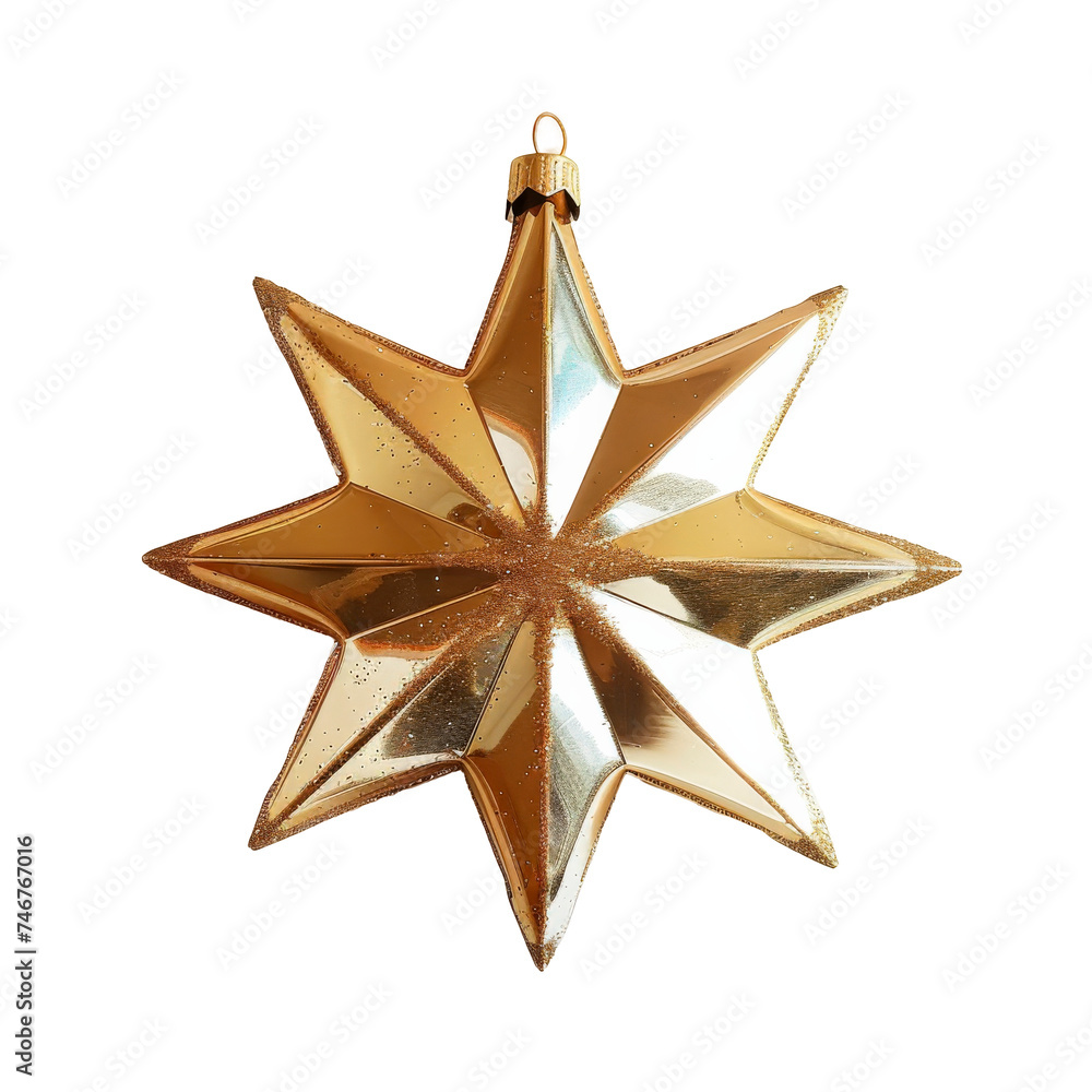 Gleaming Gold Star Christmas Ornament Captured Gleaming Gold Star Christmas Ornament Captured