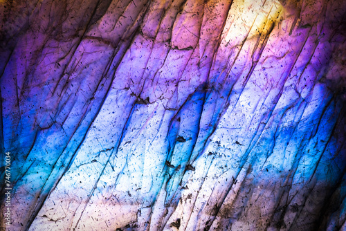 Foto Labradorite iridescence macro photography detail texture