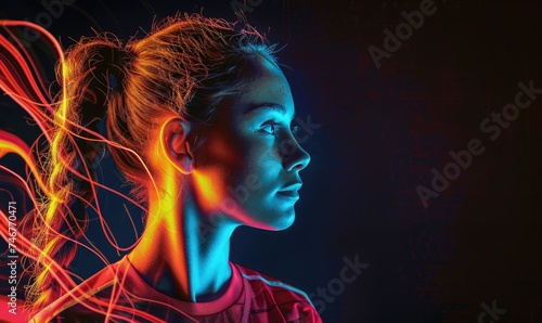 A sporty woman wearing spor...