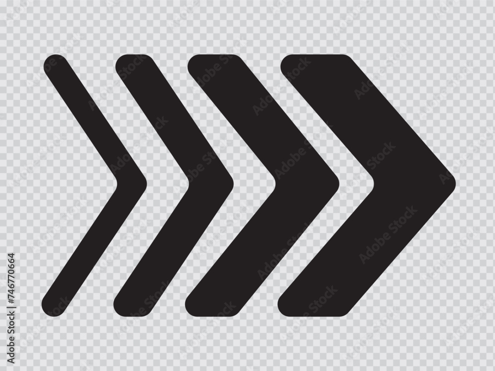 Arrow head icon. Set black arrows symbols. Blend effect. Vector isolated on white background in eps 10.