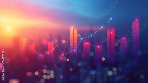 Business growth charts illustration.