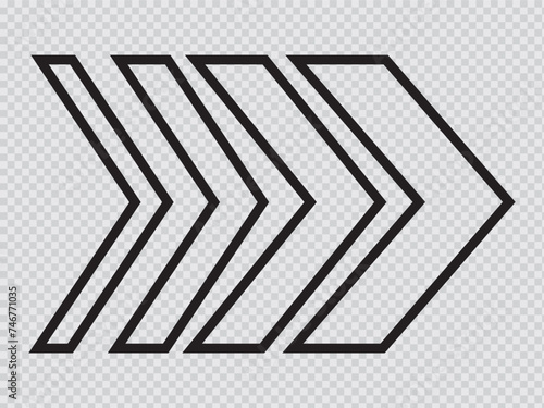 Arrow head icon. Set black arrows symbols. Blend effect. Vector isolated on white background in eps 10.