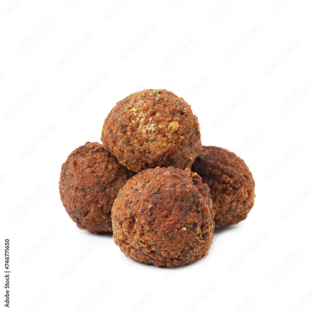 Delicious fried falafel balls isolated on white Delicious fried falafel balls isolated on white