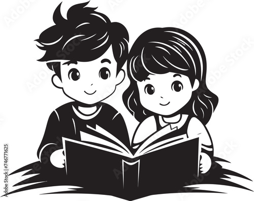 Readathon Rally Black Vector Logo Design Bookworm Bonanza Childrens Book Icon