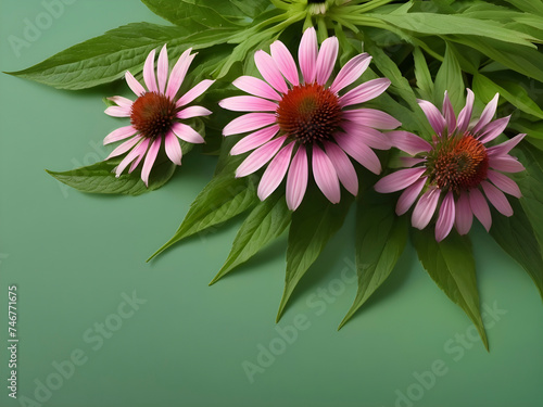 Verdant Echinacea. A Lush Display of Greenery in its Leaves